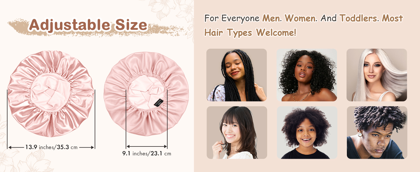 gorro de satin para dormir anti frizz, satin hair scrunchies, satin sleep bonnet, sleeping bonnet