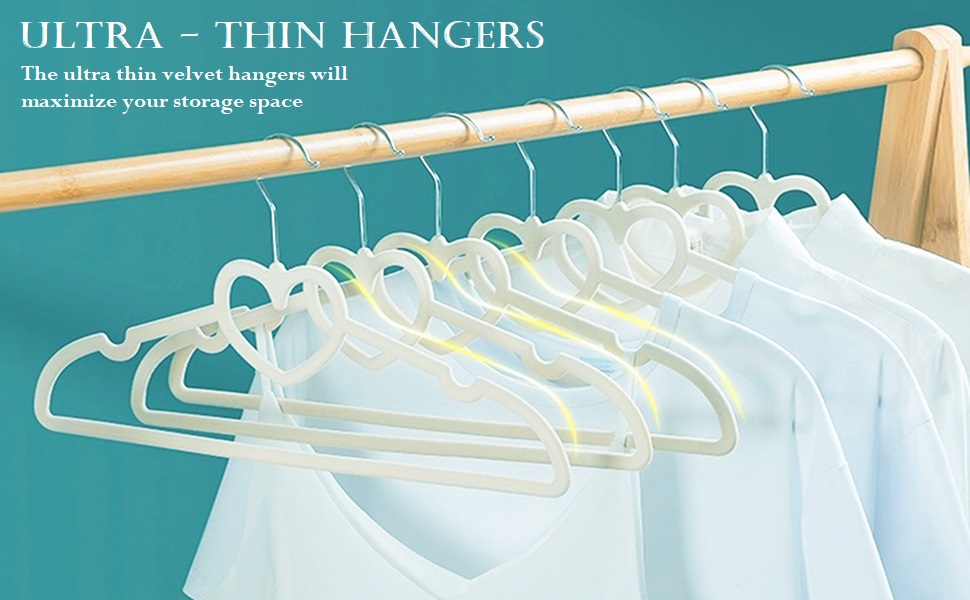 JIUXCF Velvet Hangers 50 Pack, 16" Non Slip Adult Hangers