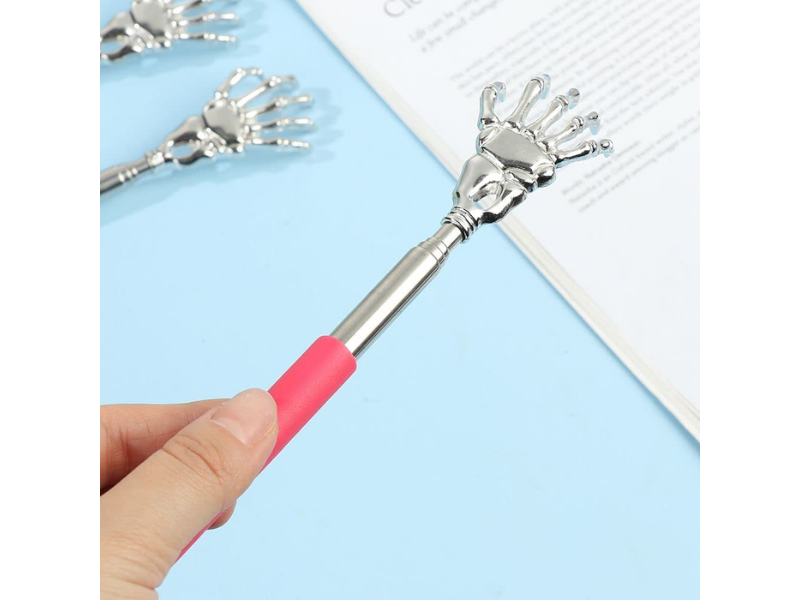 TRIXES Pink Back Scratcher Extendable Telescopic Handle Stainless