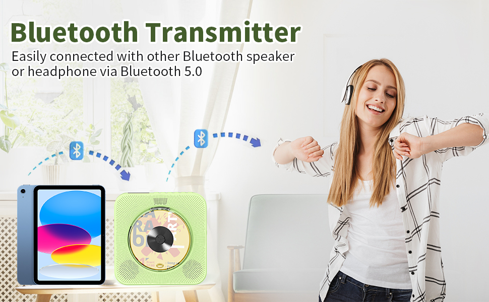 Desktop Vertical CD Player Portable Bluetooth with Speaker