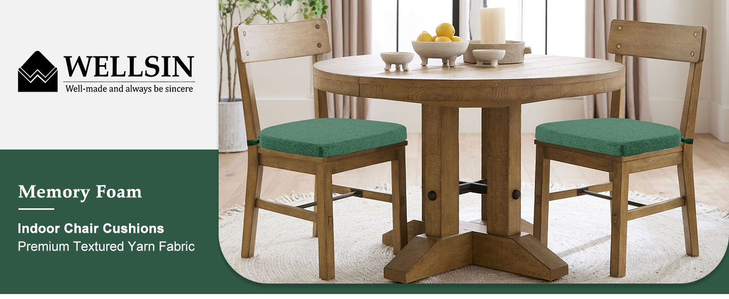 Wellsin Chair Cushions for Dining Chairs 6 Pack Kitchen