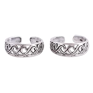 NOVICA,Silver,Spiral,Motif,Toe Rings,Jewelry,For Women,Handmade,Gift,Metal,Fashion,Modern,Accessory