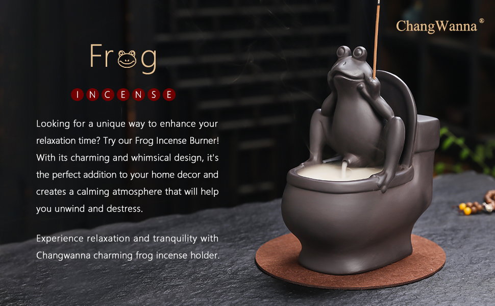 ChangWanna Frog Incense Holder Burner Ceramic Cone