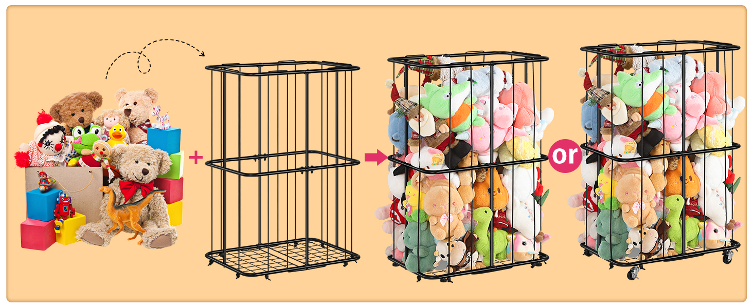 OYEAL Stuffed Animal Zoo Storage Metal Stuffed Animal