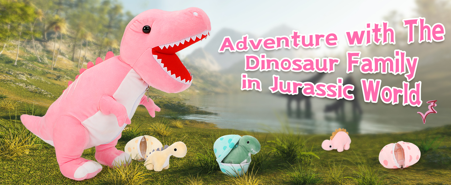 MorisMos Dinosaur Stuffed Animal with Babies,23.6'' Big