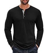 COOFANDY Men's Long Sleeve Henley Shirts Cotton T-Shirts Casual Pullover Shirt Soft Stretch Basic...
