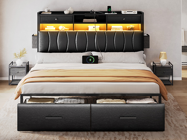 ‎✿ ‎memurin ページ ‎✿ ‎ Amazon.com: YITAHOME Queen Size Bed Frame with 2 Storage