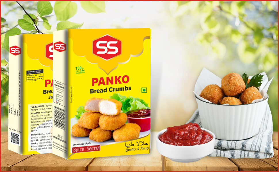 S S MASALA Panko Bread Crumbs 70G. Crispy Coatings, Stuffing Filler, Mix In For Veg And Non Veg