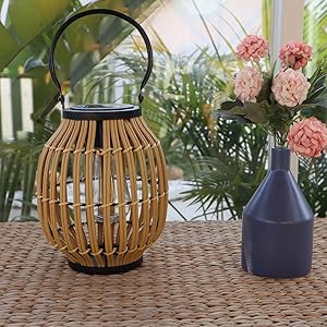 solar rattan lantern