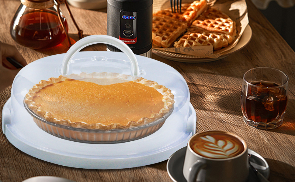 DIIRPPR 12" Portable Pie Carrier with Lid and Cupcake
