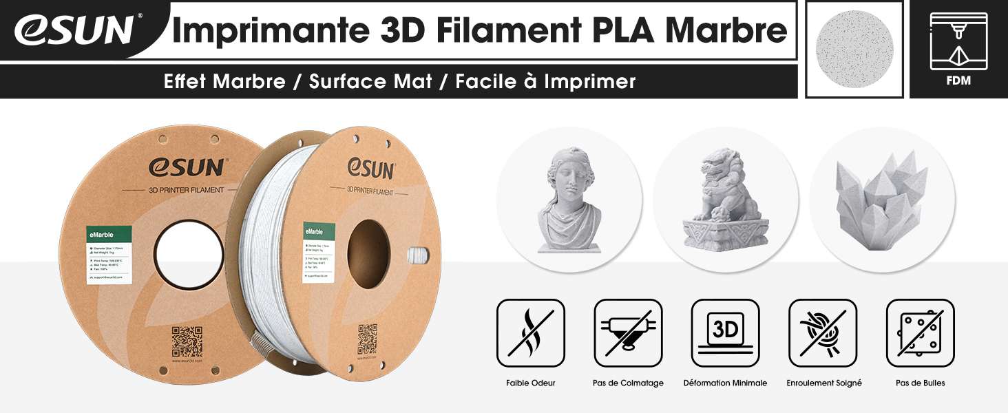 eSUN PLA Marble Filament 1.75mm 3D Printer Filament PLA Marble 1KG Spool Printing Filament