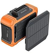 Koonie 10000mAh Waist Clip Fan with Solar Panel, 30H Working Time, Personal LED Light, Battery Po...