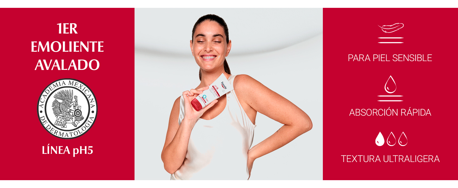 Para piel sensible, rápida absorción, textura ultra ligera