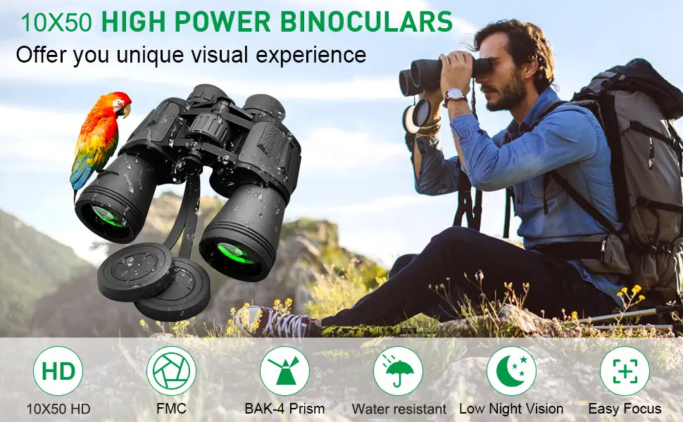10x50 Binoculars for Adults Bird Watching, Powerful
