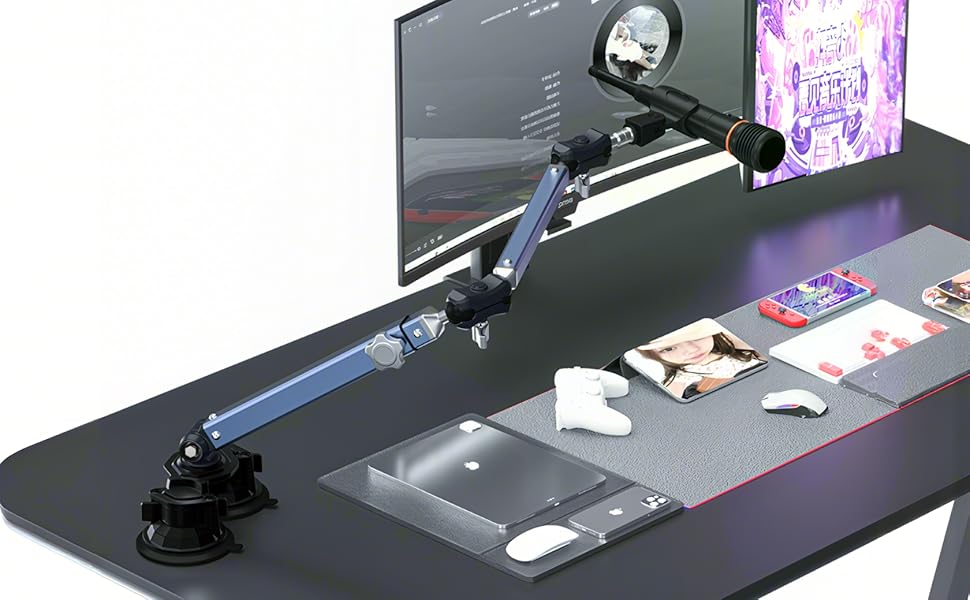 Suction cup microphone boom arm