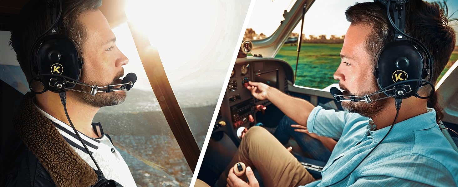 This aviation headset is designed for long flights.
