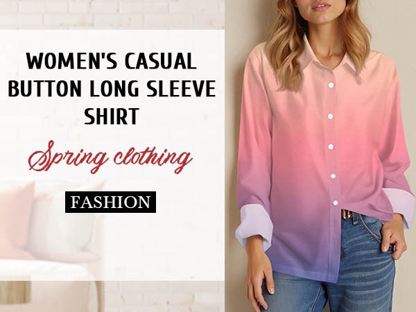 QXFBJOQH Button Up Shirt Women Ladies Dressy Button Down