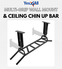 Heavy Duty Wall Mounted Pull Up Bar – Multi-Grip Ceiling Strength/ Joist Mount/ Chin-Up Bar