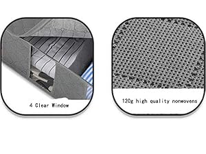 Large Adjustable Dividers Storage Bag with Durable Fabric, Reinforced Handle, 4 Clear Window