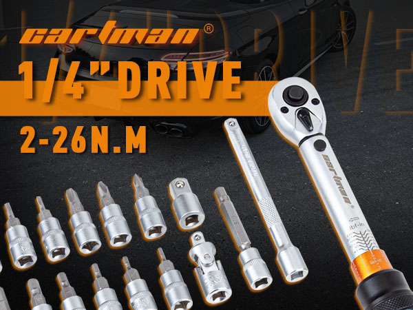 CARTMAN 1/4-inch Drive Click Torque Wrench Dual-Range 20-240