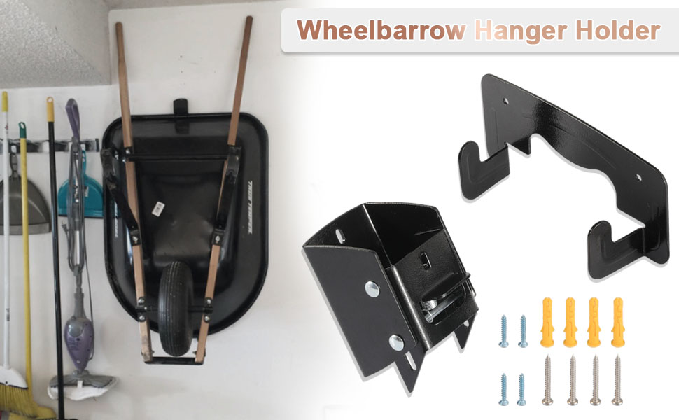 Wheelbarrow Storage Bracket 90 lbs Capacity, Heavy Duty