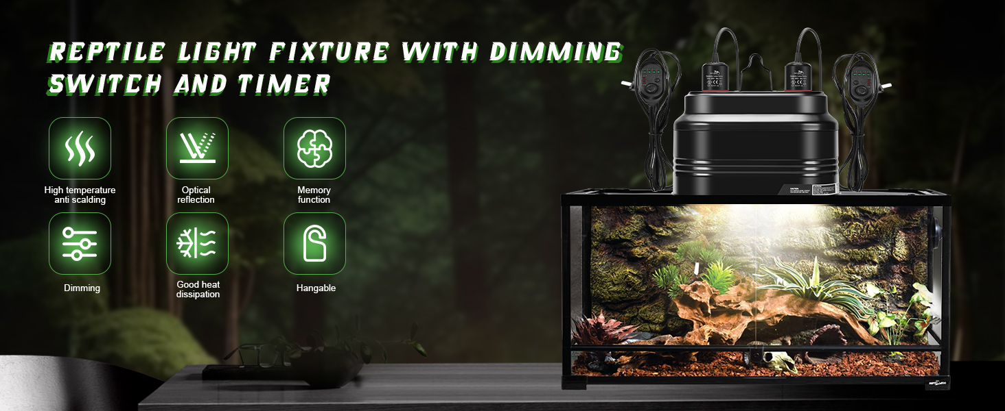 Reptile Dual Light Fixture Reptile Heat Lamp Fixture bearded dragon light fixture reptile dome light