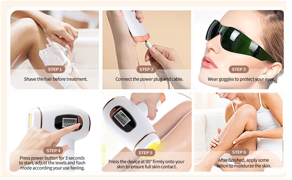 100% Safe & 999,999 Flashes Lifetime Use Hair Remover