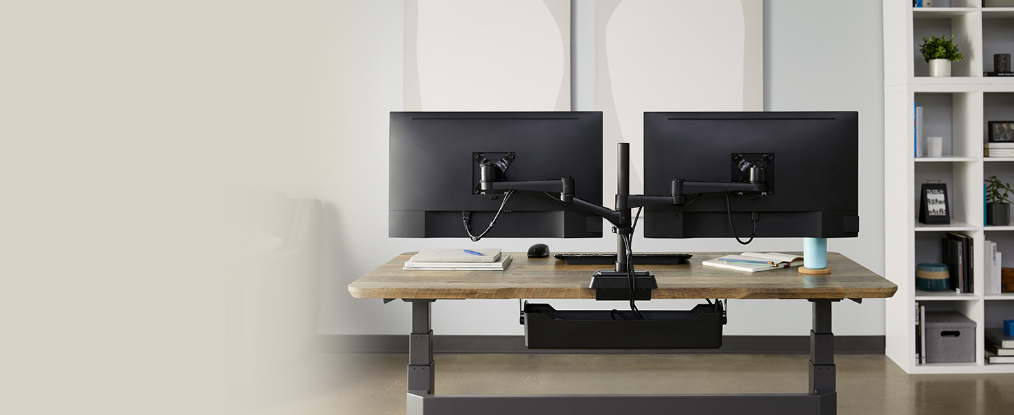 cable tray and monitor arms