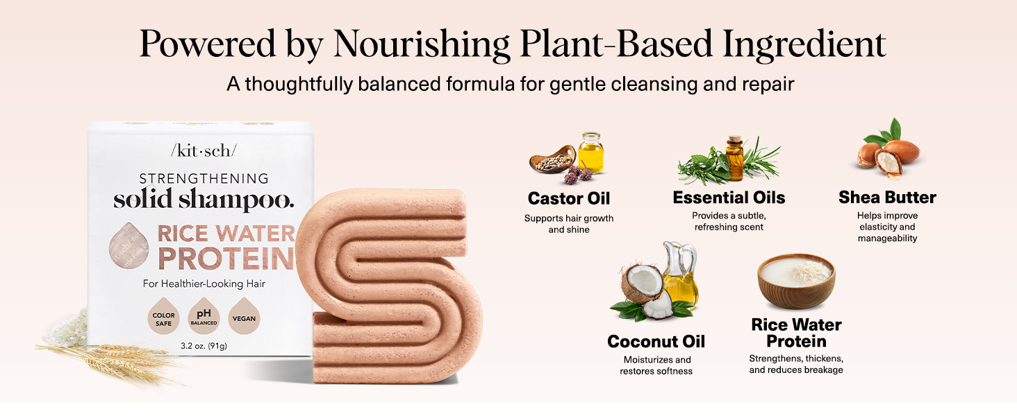 Kitsch Rice Water Shampoo Bar - Dry Hair Shampoo &amp; Soap Bar for Hair Care