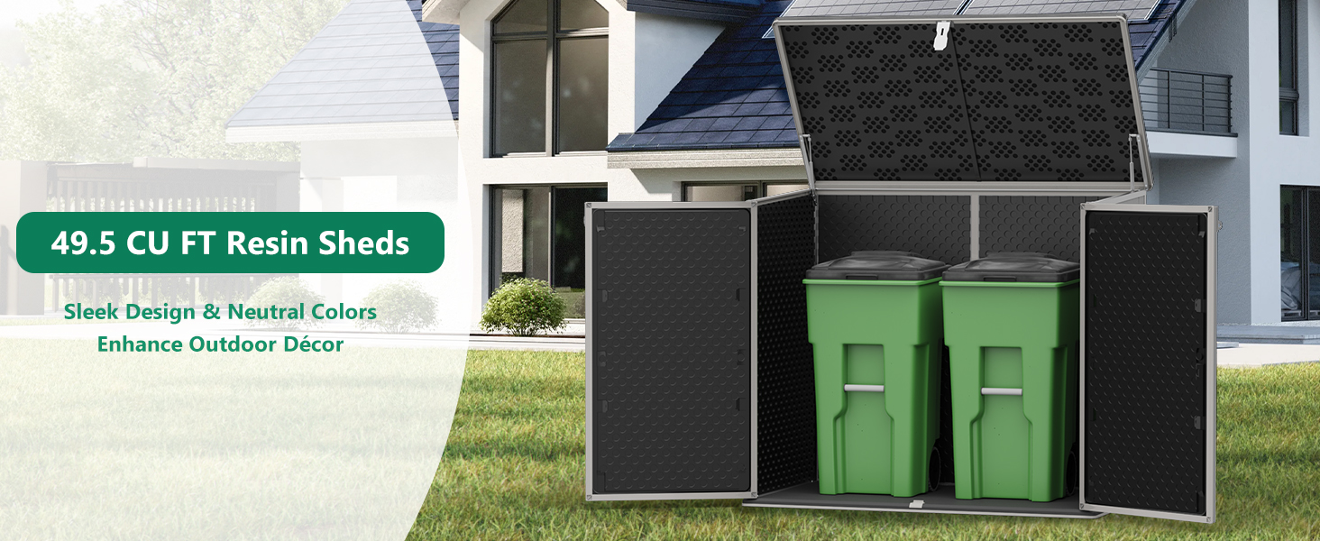horizontal storage shed resin storage shed