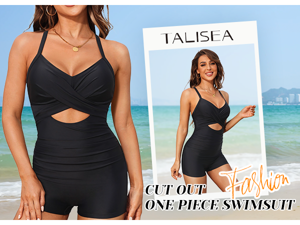 【NONCODE】Scrooge Off-Shoulder One Piece Talisea Women's One Piece Swimsuit with Shorts Boyshorts
