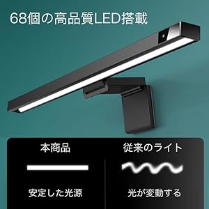 モニターライト ノート専用 26cm CRI?95高演色 調色 無段階調光 PCモニターLEDライト SYー143 無段階調光 3段階色温度調整