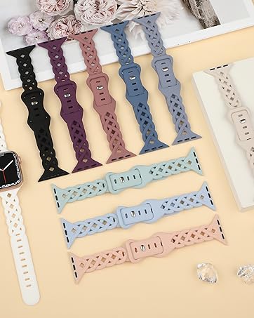 Braided Silicone Bands Compatible with Apple Watch 38mm 40mm 41mm for Women