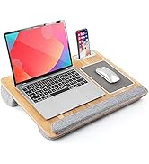 Lap Desk - Lap Laptop Desk Fits for 17 Inch Laptop, Lap Desk with Cushion & Wrist Rest, Laptop La...