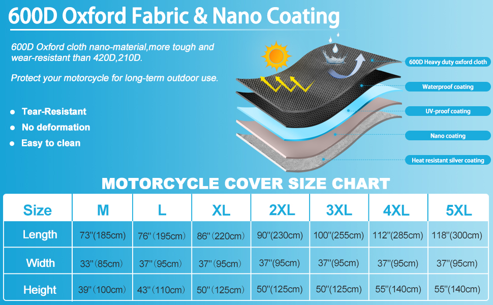 600D motorbike cover 
