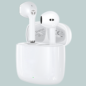 Tranya F4 Fone de Ouvido Bluetooth Sem Fio, Bluetooth 5.3 -Branco 30 Fone Ouvido Bluetooth Sem Fio