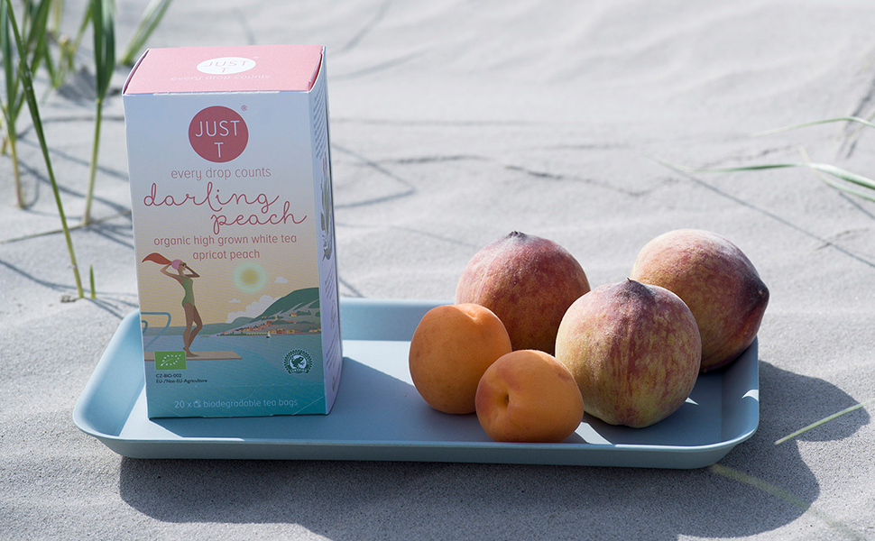 JUST T Darling Peach Double Chamber Tea Bag - Organic White Tea - Organic High-Grown Leaf Tea