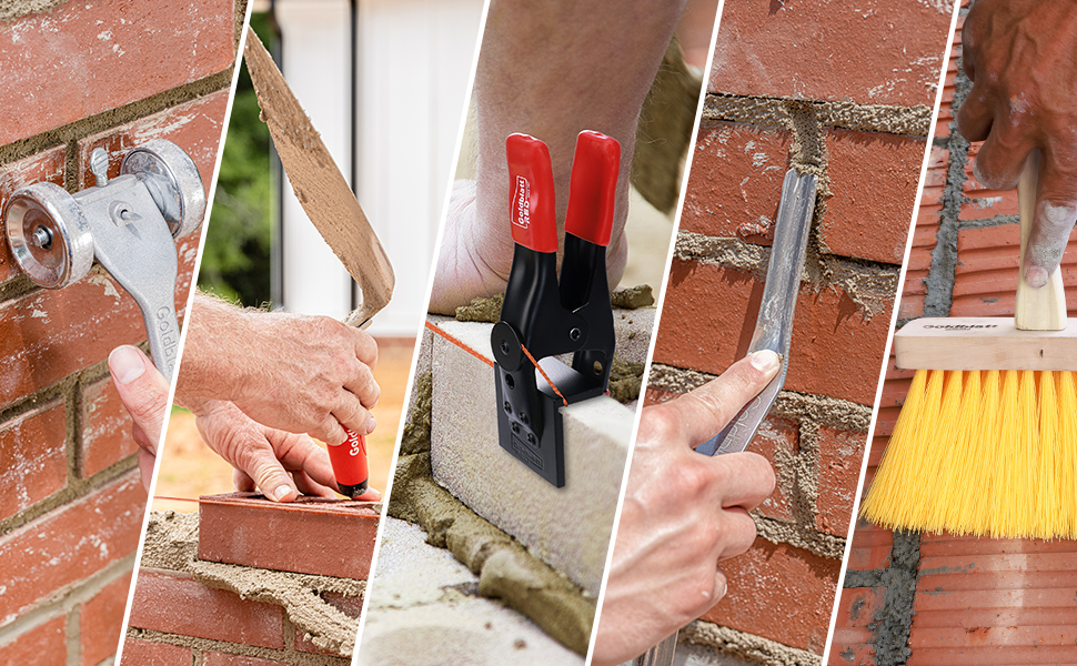 Goldblatt 12PC Masonry Hand Tool Set Organized in Tool Bag