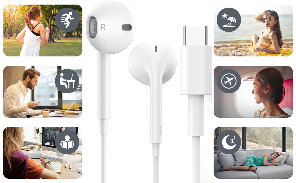 USB C Headphones for iPhone,iPhone 15 Headphones,iIn Ear Type C