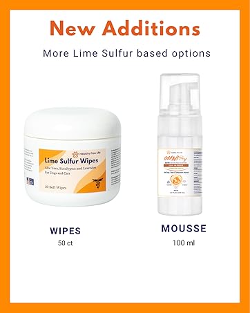 Lime Sulfur Wipes and Lime Sulfur Mousse OMNISx Leave On Skin Irritation Itch