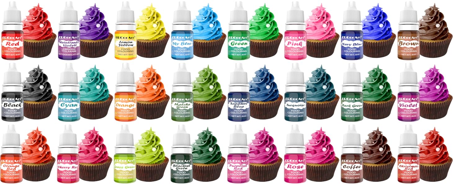 food colouring, food coloring, food dye, food colouring liquid, food coloring for cakes, cream