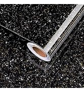 STICKEEP Black Marble Contact Paper Peel and Stick Countertops Waterproof Dark Gold Glossy Counte...