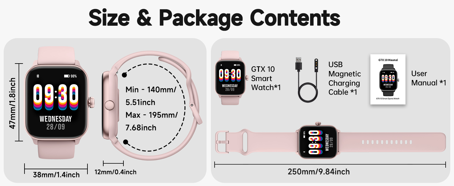 Smart Watch for Men Women [Answer/Make Call], 1.8" Touchscreen Fitness