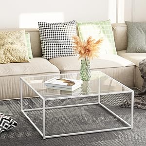 Amazon.com: ​​​​​​​​​​​​Glass Coffee Table Square Coffee