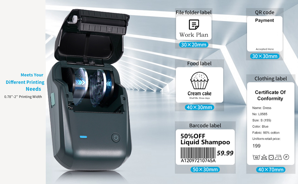 NIIMBOT B1 Label Makers, 2 Inch Bluetooth Label Printer for Barcode