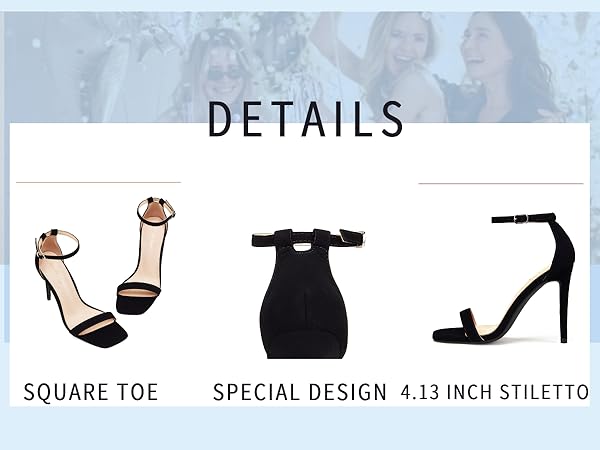 andwang enamel square strap heels 厚底 Square Toe Silver Heels | Windsor