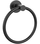 Matte Black Towel Ring, SUS304 Stainless Steel Hand Towel Holder for Bathroom Kitchen, Modern Sty...