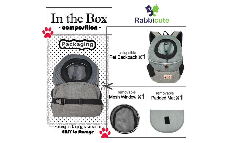 pet backpack packing