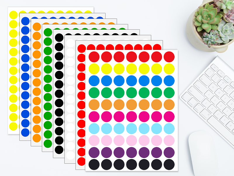 colored sticker dots