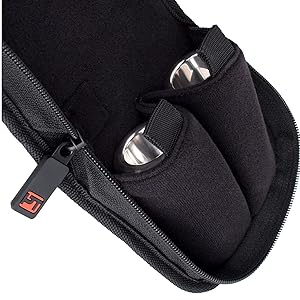 nylon multiple mouthpiece pouch open with mouthpieces